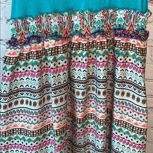 Girls Dress turquoise Aztec Pattern skirt long - Picture 9 of 15